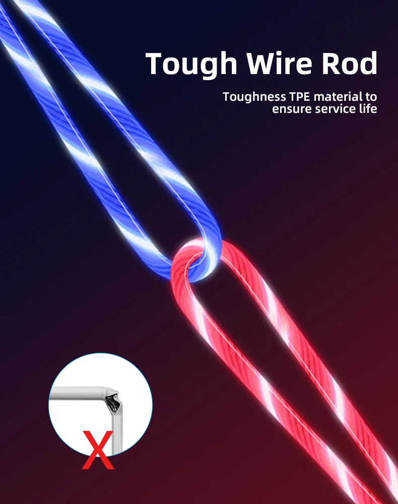 Magnetic streamer absorption USB Snap Quick Connect 3 in 1 Magnetic Charging USB Cable - ANKUX.COM