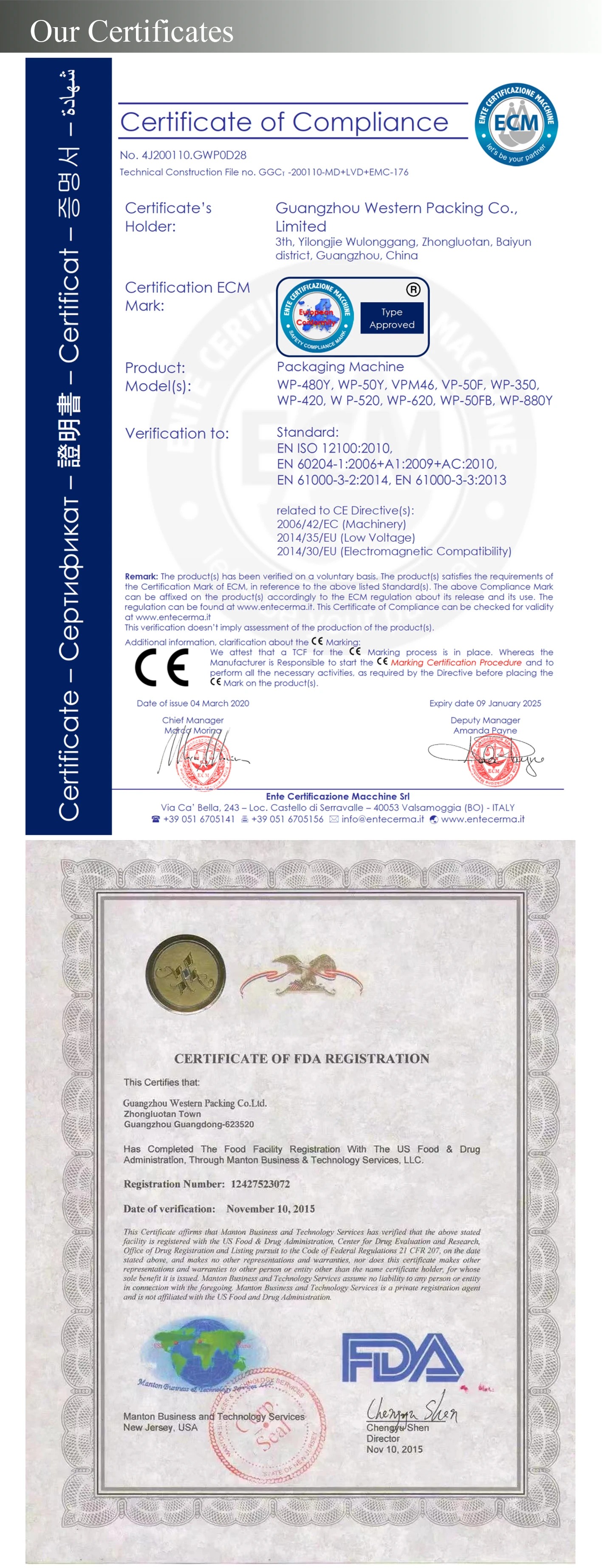 WesternPacking cert.s