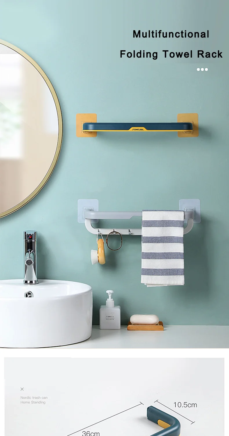 bathroom wall mounted towel rack on Hot Sale Folding Abs Wall Mounted Bathroom Towel Racks Buy Folding Storage Rack Towel Rack Towel Storage Rack Product On Alibaba Com