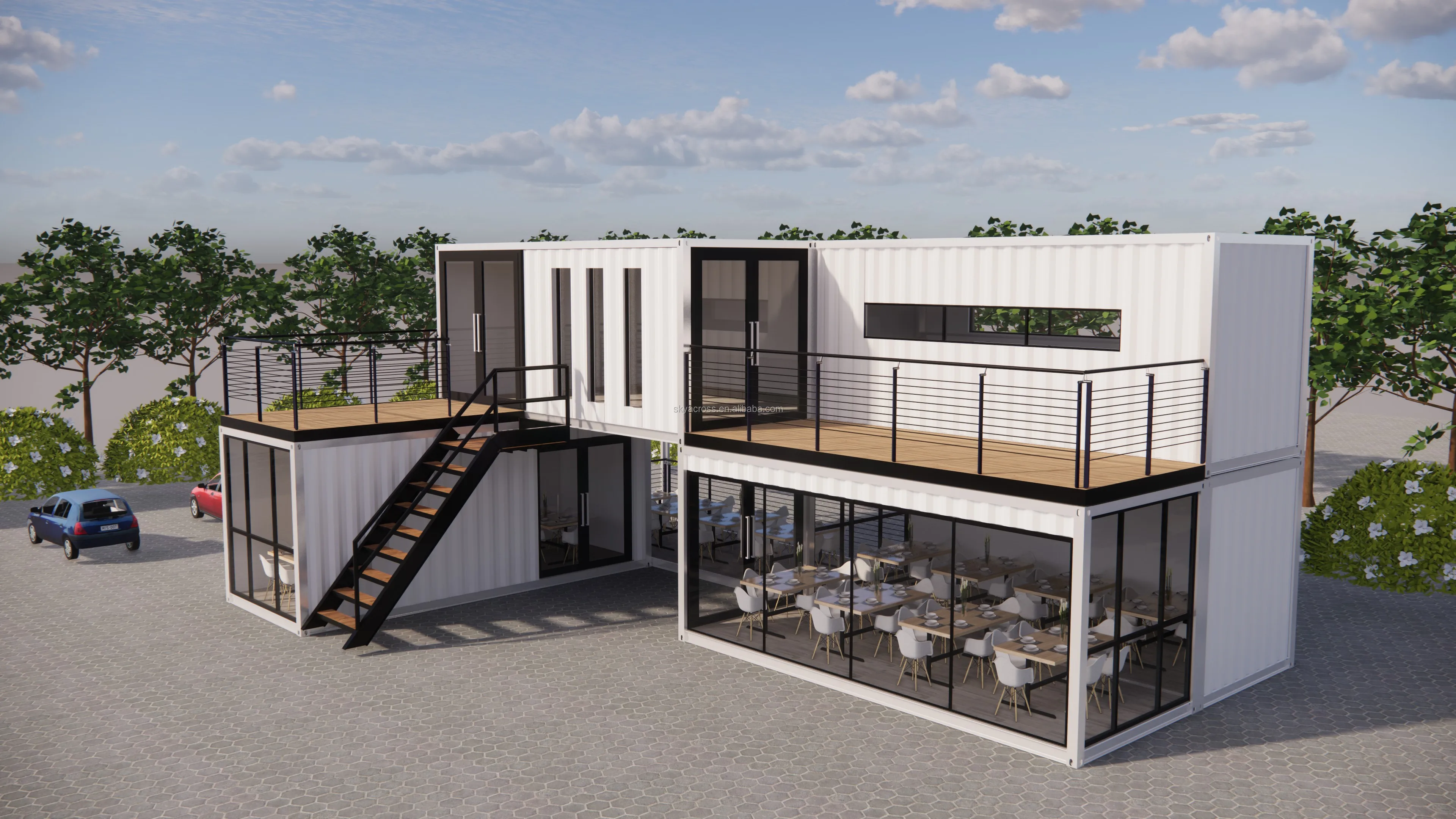 Modular Container Kiosk Two-story Pop-up Container Coffee Restaurant Bar Cafe Kiosk