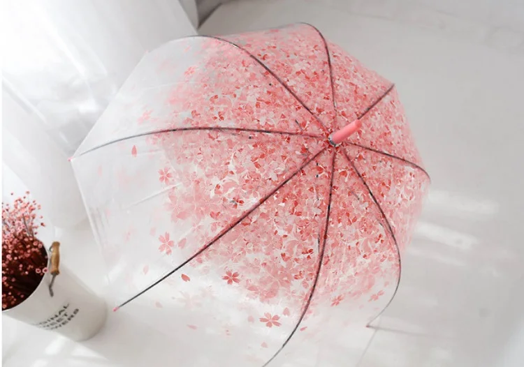 批发儿童直柄清除拱形樱花伞透明 - buy 雨伞透明,透明雨伞透明,儿童
