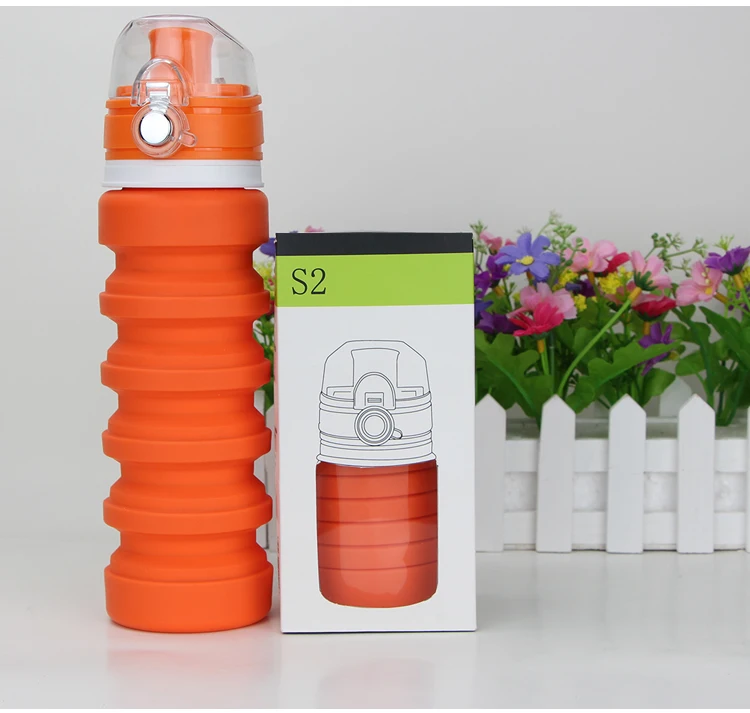 New Product Portable Collapsible Silicon Rubber Sport Water Bottle