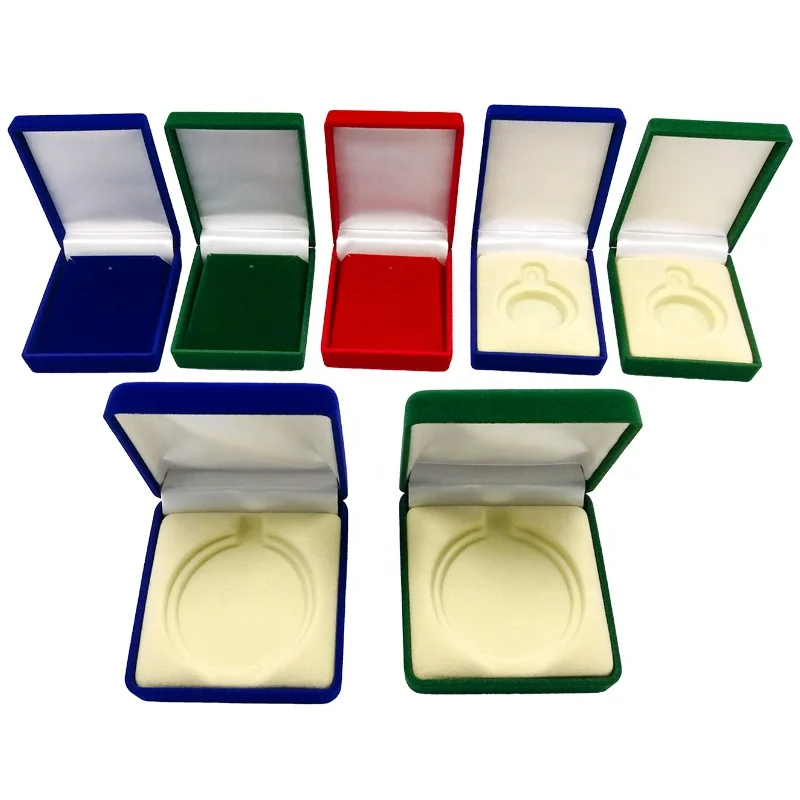 Luxury Flocked Velvet Jewelry Medal Coin Trinket Box Buy Flocked