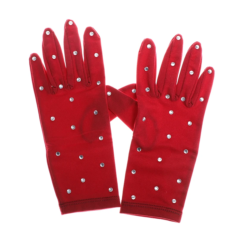 Figure Skating Gloves Girls Nude Lycra Gloves Professional Skating