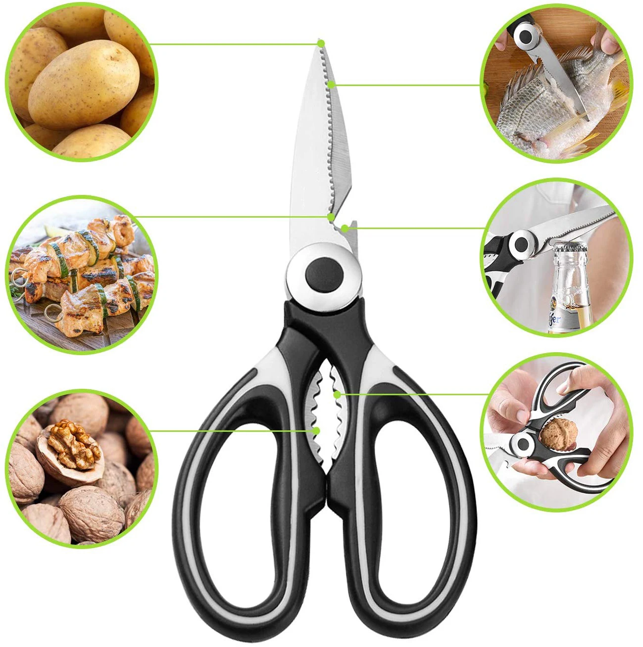 rimei kitchen shears,stainless-steel multi purpose heavy