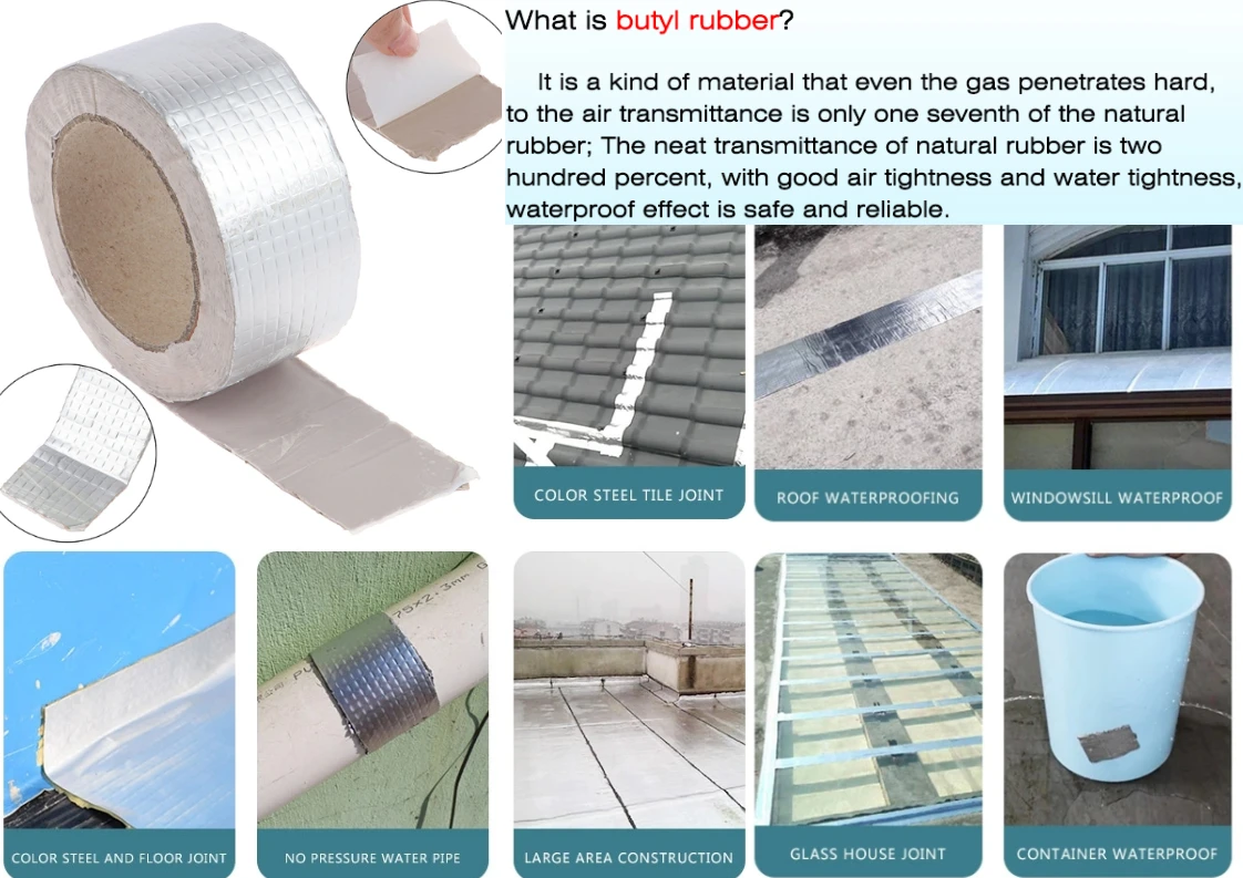 OEM Customized butyl adhesive aluminum foil tape for roof and pipe