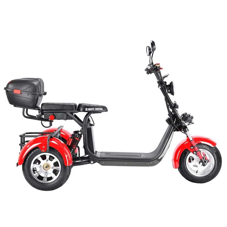 Russian warehouse white seberia citycoco 2000w 3000w 3 wheel electric scooter trike tricycle chopper electric motorcycle