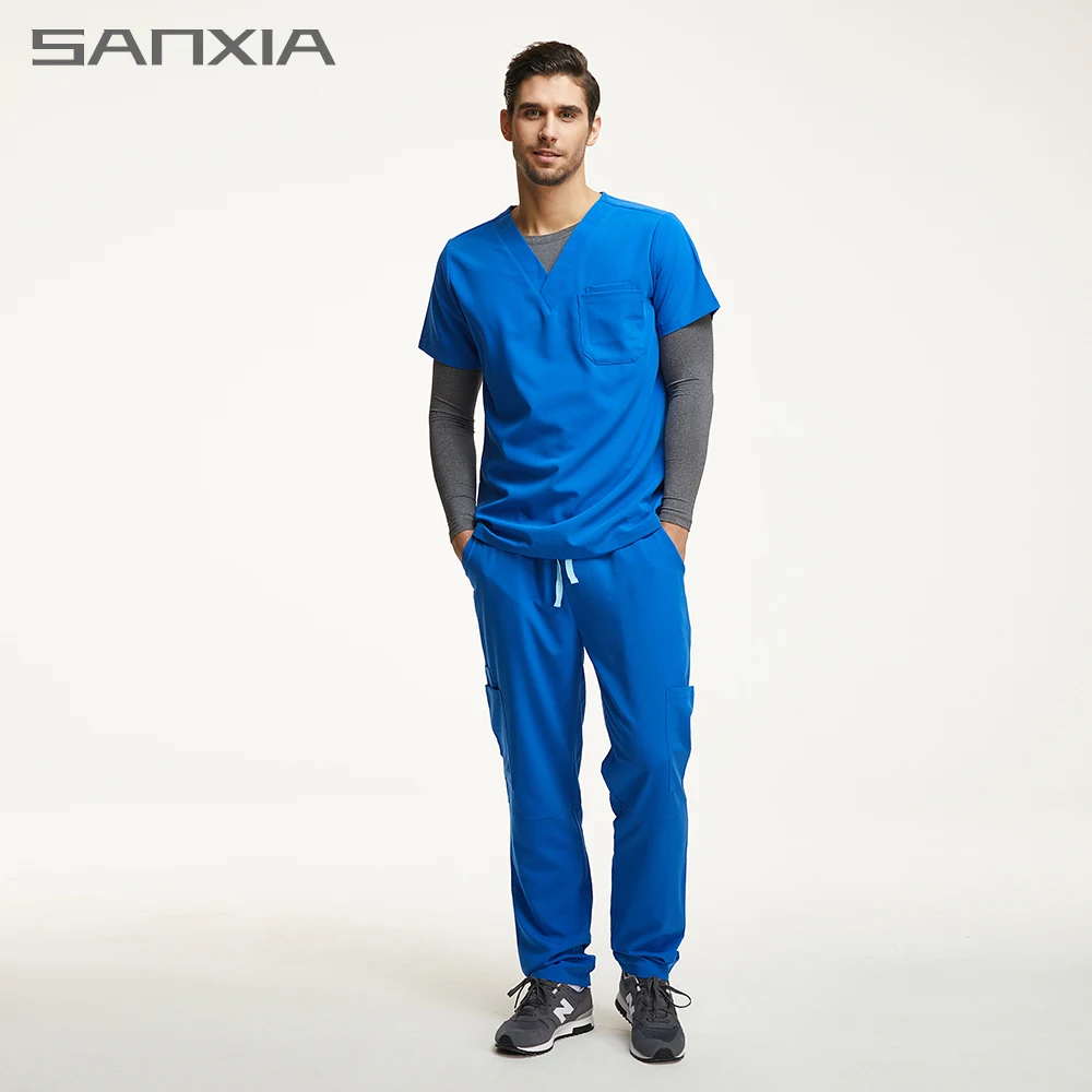 Hospital Scrub Trousers Uniform Men Blue Oem Nurse Uniforms Reina