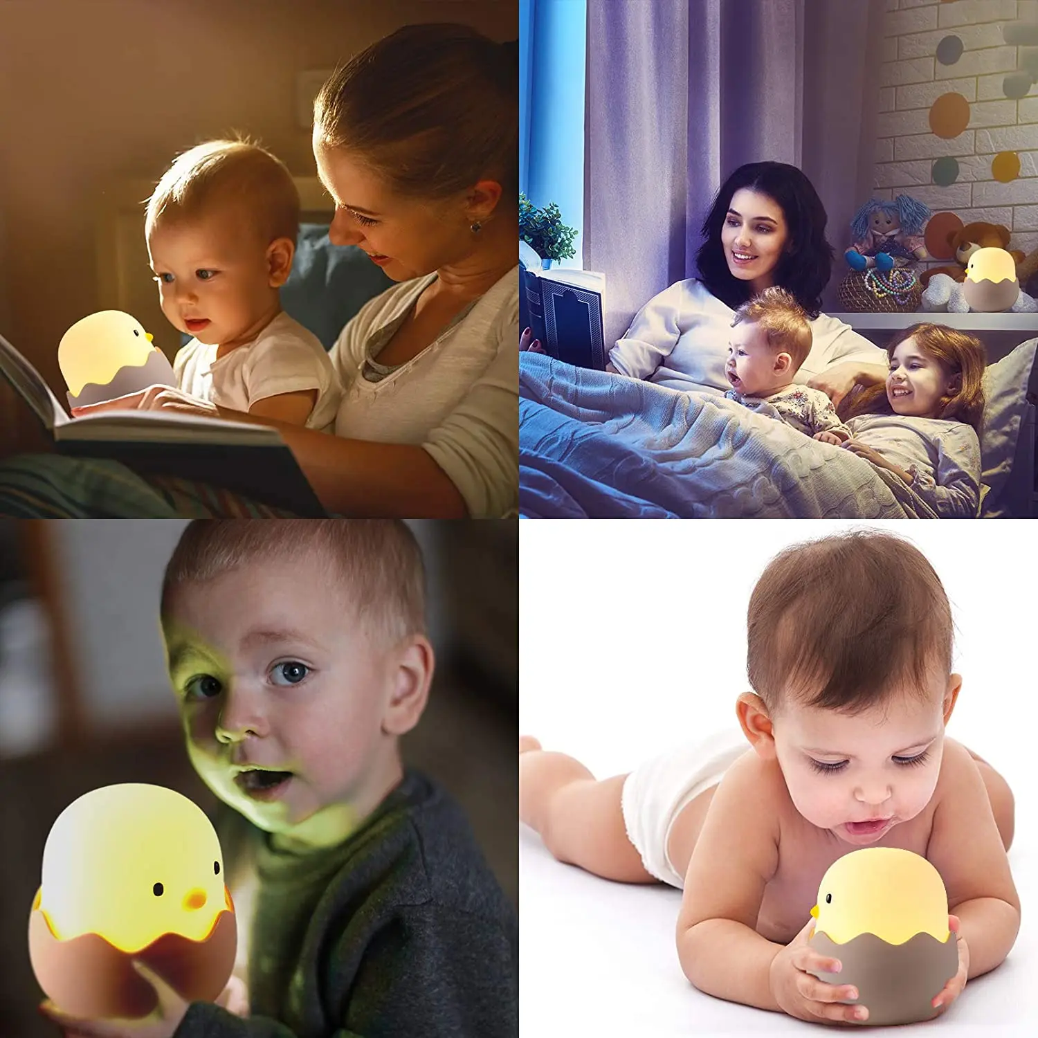 Night Light For Kids Baby Nursery Lamp With Touch Controls Cute Chick