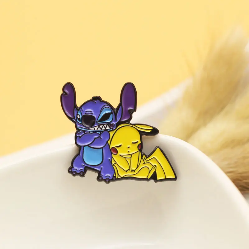 Custom Anime Stitch And Pikachu Enamel Pin Cartoon Cute Lapel Pin Brooches Buy Pin De Esmalte Pin De Solapa De Puntada Y Pikachu Broches De Metal Product On Alibaba Com