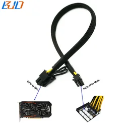 Graphics Card 8Pin GPU 6+2Pin to PCI-E 6Pin Male Power Cable Black Braid 18AWG 70CM for HP Server Power Supply Breakout Board