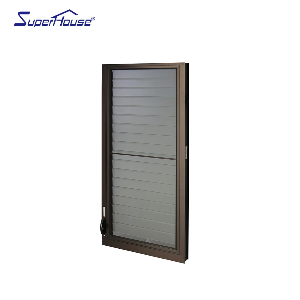 Cheap price louver windows aluminum windows grown color with flynet