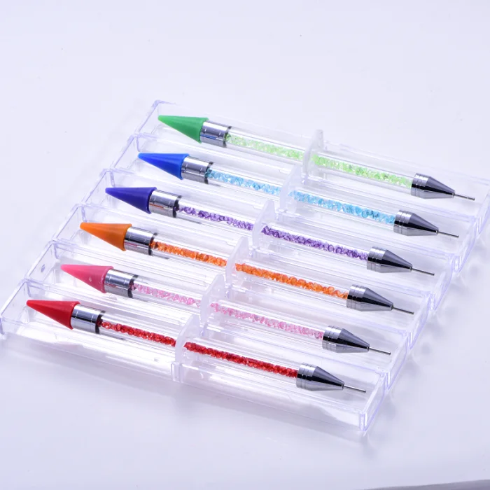 Factory Nail Rhinestones Pick up Pencil Dual Ended Wax Dotting Pencil 2 Head Wax Picker Pencil for Manicure
