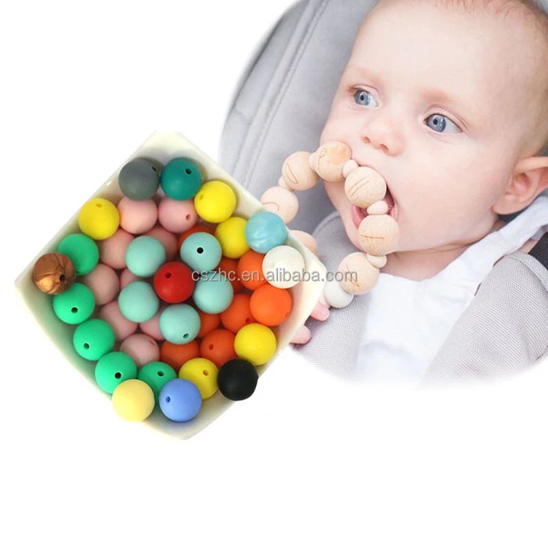 Custom Bead Teething Relief Teether Toy Baby Teething Dummy Chain