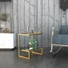 Rectangular double waiting room glass side table living room furniture set