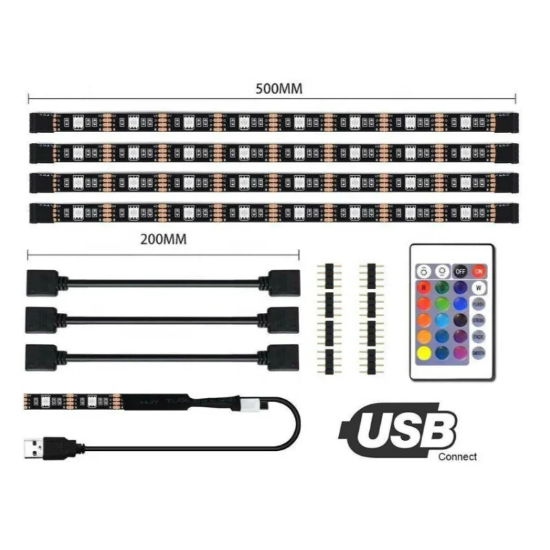 programmable USB 5V  5.5W 5050 rgb led strip for TV computer  back decoration