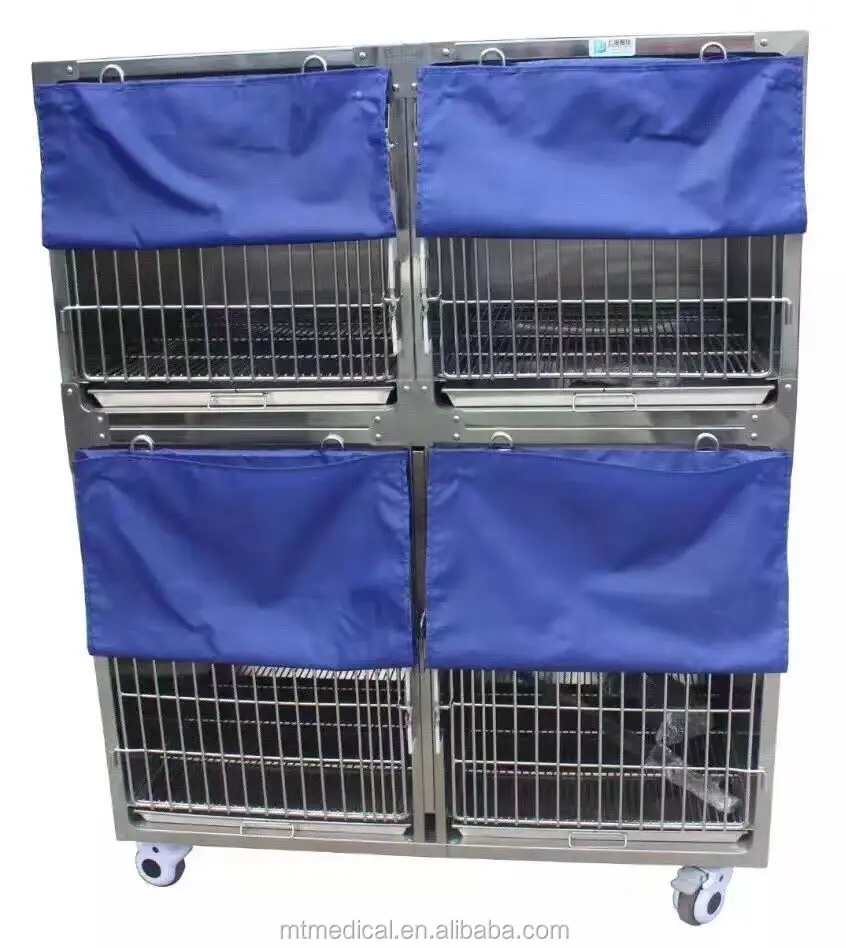 Veterinary Stainless Steel Dog Kennel Cages / Vet Equipment Animal