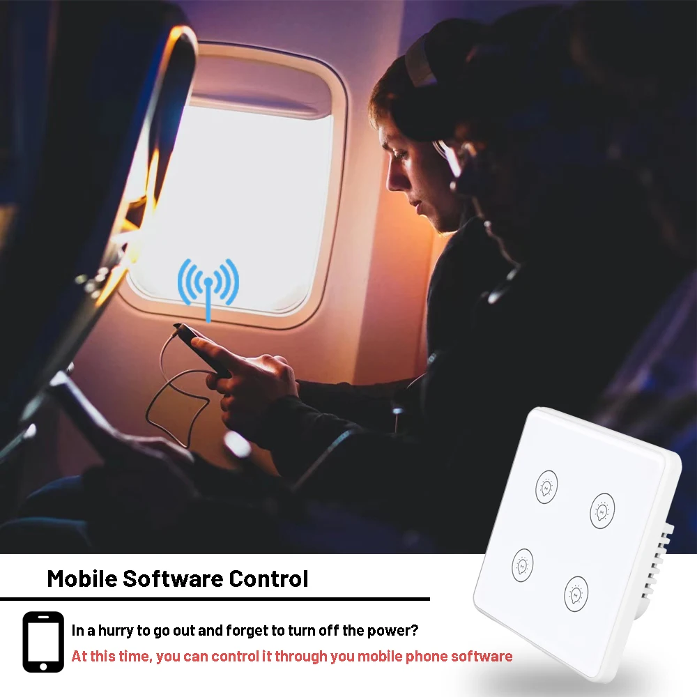 Zigbee Wifi Smart Touch Switch 1/2/3/4 Gang 110250v Smart Life Wall