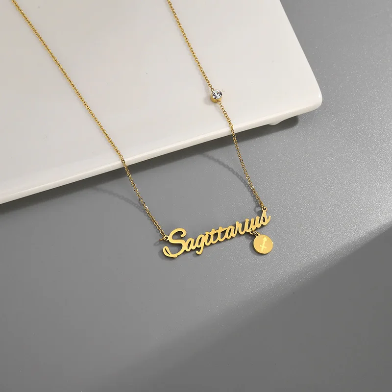 Buy 12 Zodiac Necklace,Stainless Steel 