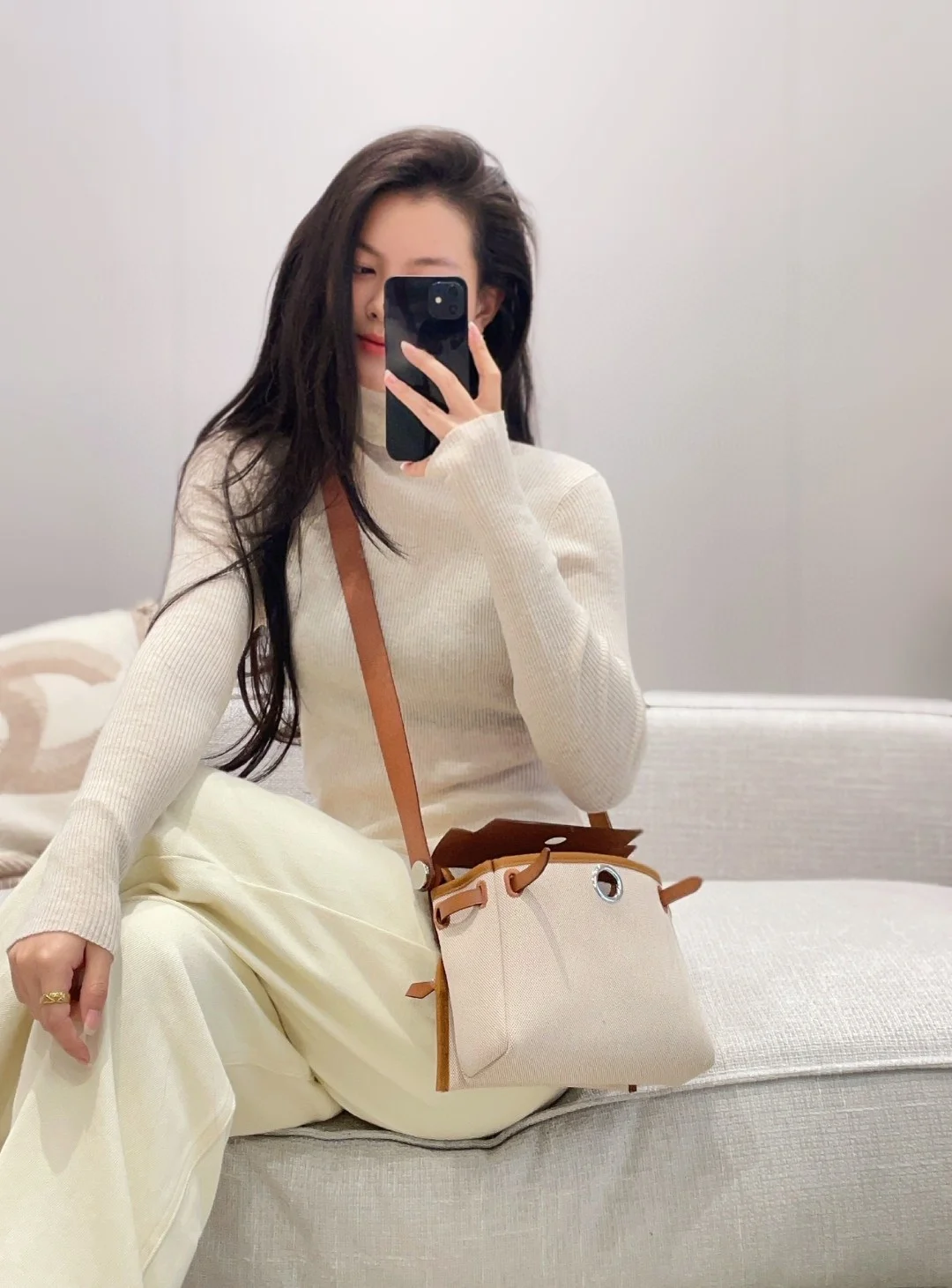 Miniherbag2025 moda kadın Crossbody omuzdan askili çanta yönlü Mini tuval ZIP kapatma tek kayış Polyester astar