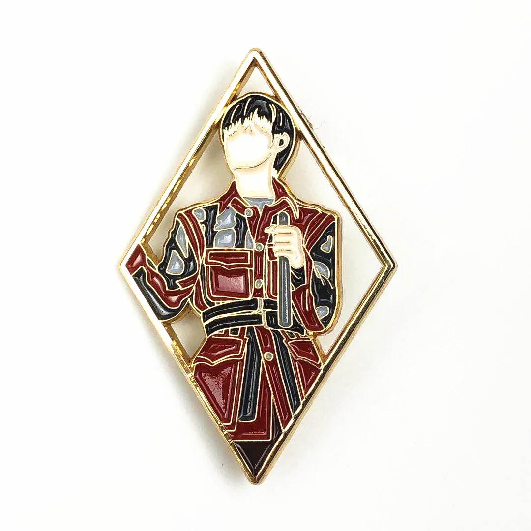 
High quality custom soft enamel Korea idol icon souvenir fans lapel pin bts bt21 badges with flower pattern 
