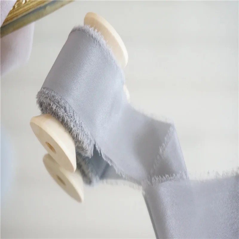 20mm80mm Pure Silk Frayed Edges Ribbon Ins Style Wedding Silk Ribbon