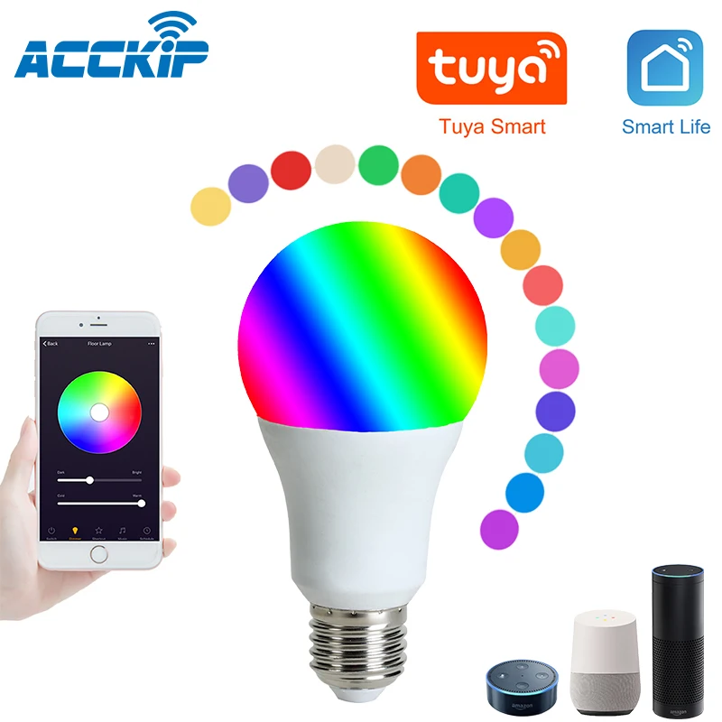 ACCKIP Tuya APP Remote Control Smart Wifi Led Bulb Alexa Light Blub Support Smart Life