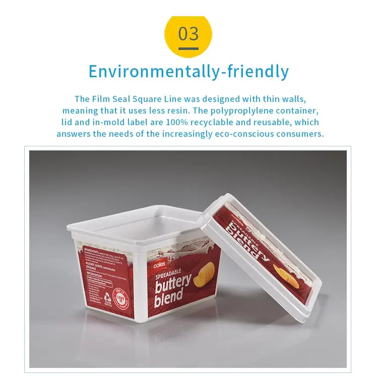 Wholesale Disposable Eco Friendly Custom 250g,500g Rectangle Margarine