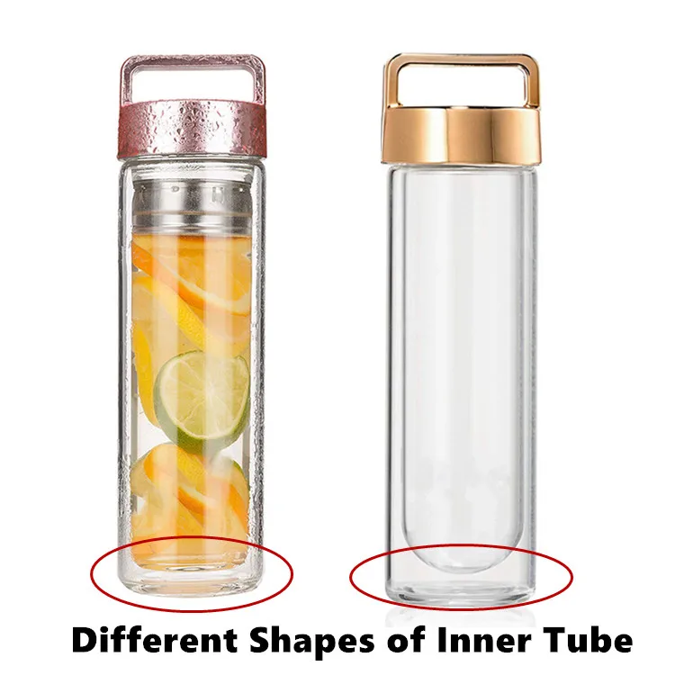 20oz fruit glass water filter cup tea infuser travel water bottle with stainless steel infuser and strainer
