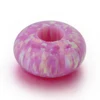 Pink synthetic rondelle shape loose gemstone opal make in China