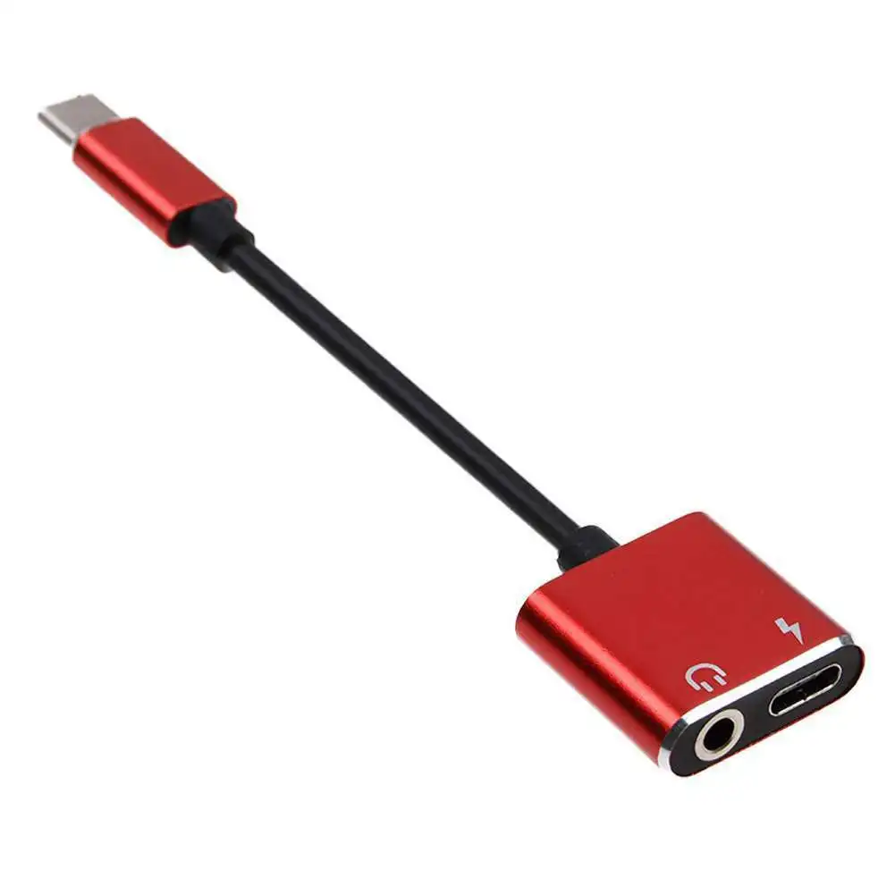 2 en 1 tipo-C a 3,5mm para auriculares Jack Adaptador de Audio AUX cargador de carga de Cable - ANKUX.COM