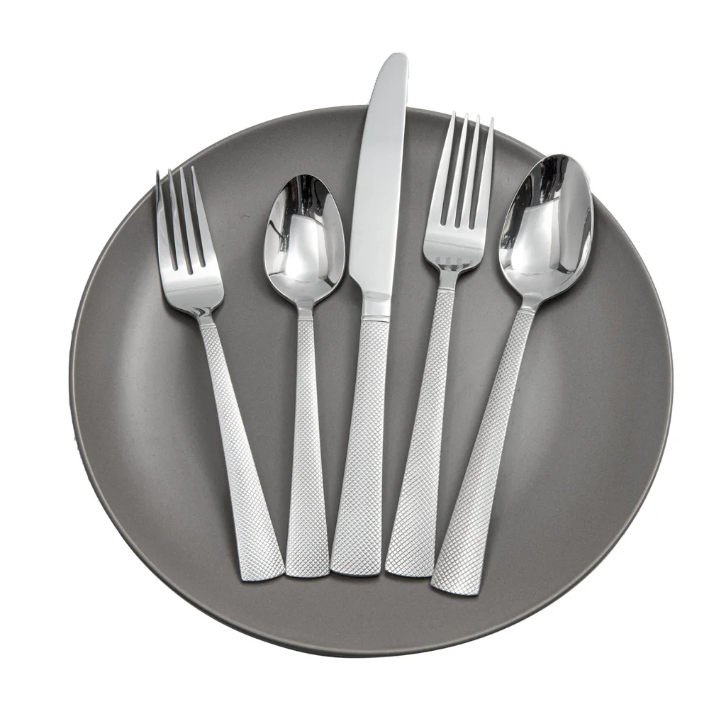Modern Stainless Steel Restaurant Dinner Silverware 20 Piece Flatware Cutlery Set Spoon Fork