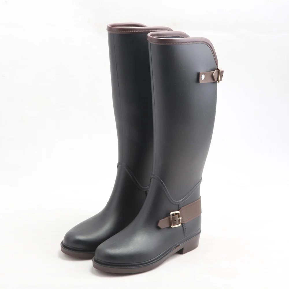 New Slim Fashion Horse Riding Boot Style Women Wellington Rain Boot