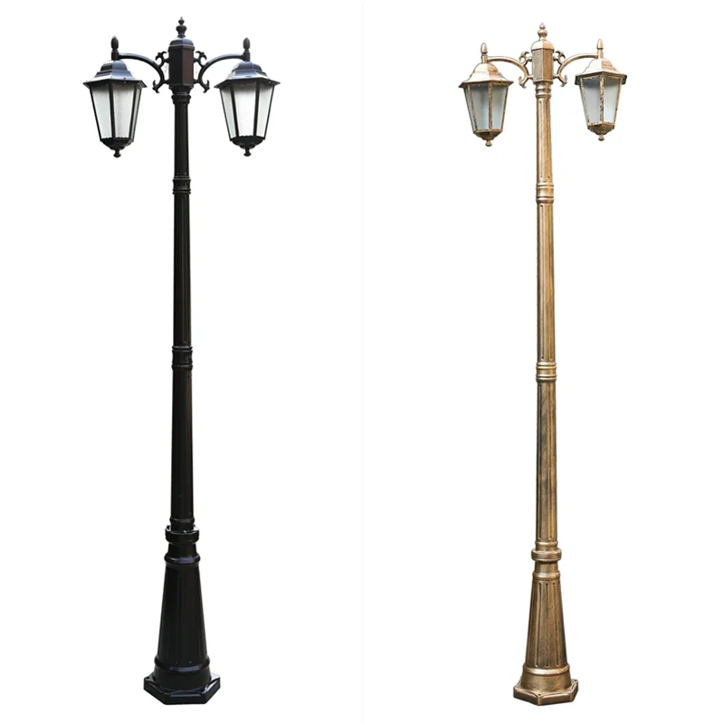 2 Heads LED European Lamp Post Garden Street Light