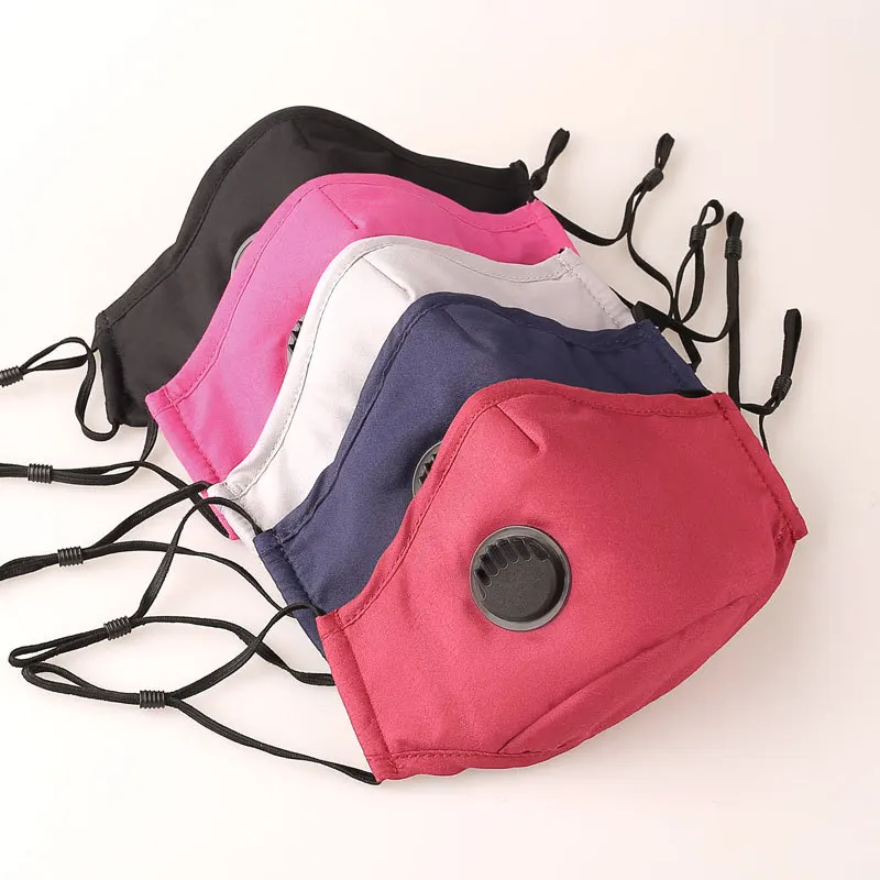 批发定制logo布面口罩阀门黑色纯涤纶素色纯棉防雾霾防尘布面料口罩