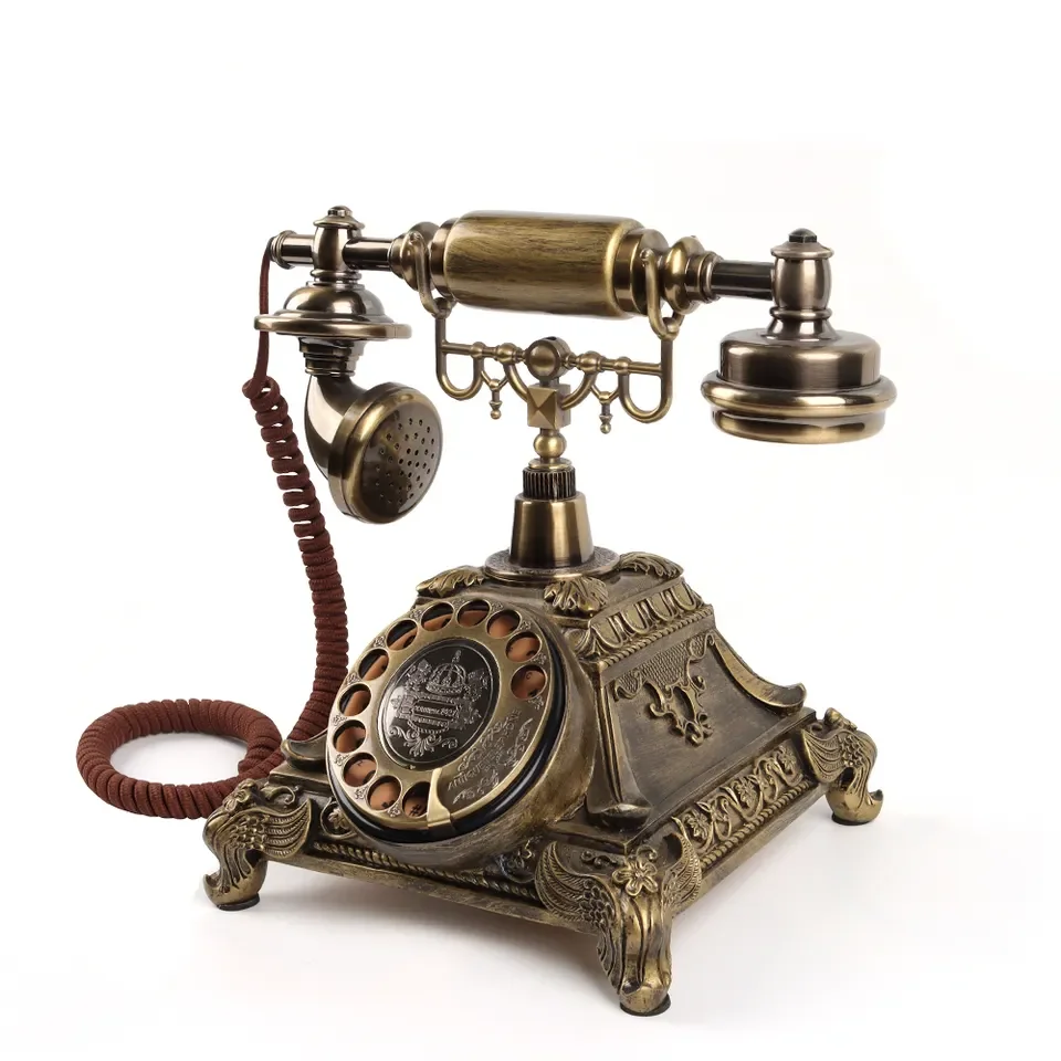 Retro Rotary Phone Recorder Antique Bronze Audio Guest Book Phone For ...