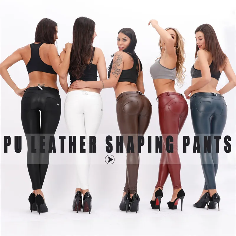 Shascullfites Melody Women High Waist Yoga Pants Squat Proof Leggings Sport  Women Fitness Leather Black Skinny Jeans