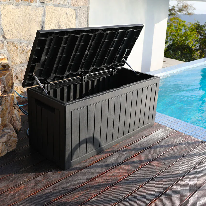 Wooden Style Weatherproof Polypropylene Garden Deck Storage Box Buy