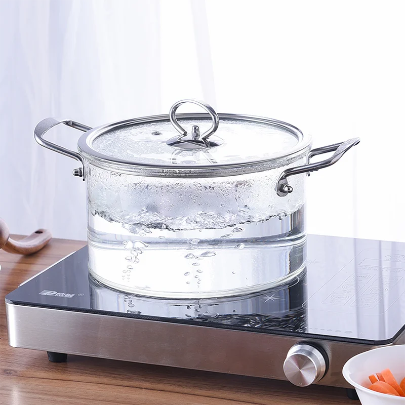 Source Wholesale With Stainless Steel Handle Glass Cooking Pot Soup Pot  Borosilicate Glass Cooking Pot for food cooking on m.