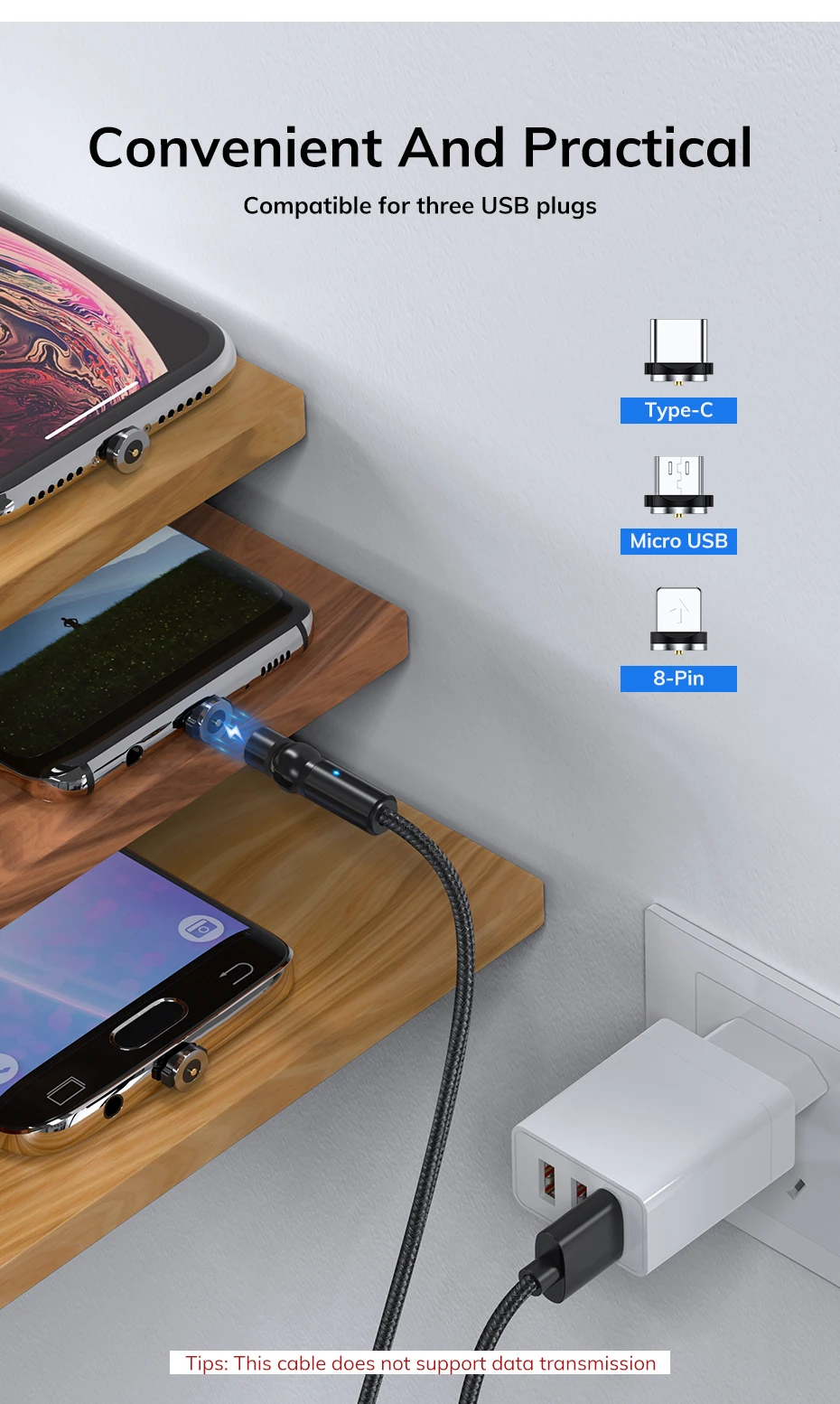 AM68 540 Degree LED Magnetic Cable - ANKUX.COM