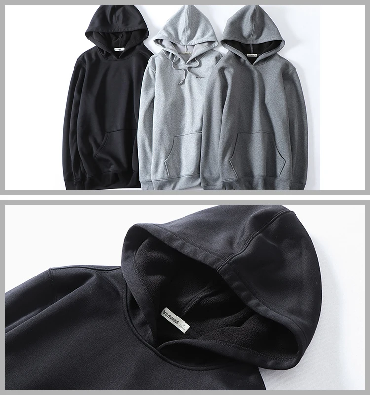 Cotton French Terry Fleece Black Blank Hoodies - Buy Blank Hoodies ...