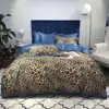 wholesale 60s 300TC 100% cotton famous luxury brand name leopard print design bed linen duvet cover bedding sets