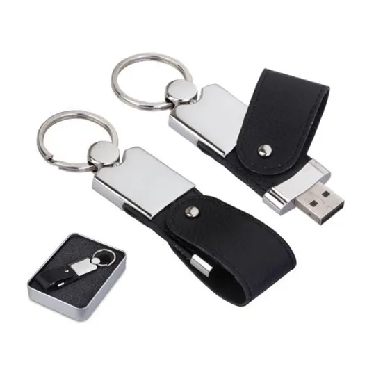 Brand new Custom logo PU leather keychain usb flashdrive 32gb pendrive memorias USB stick - ANKUX.COM