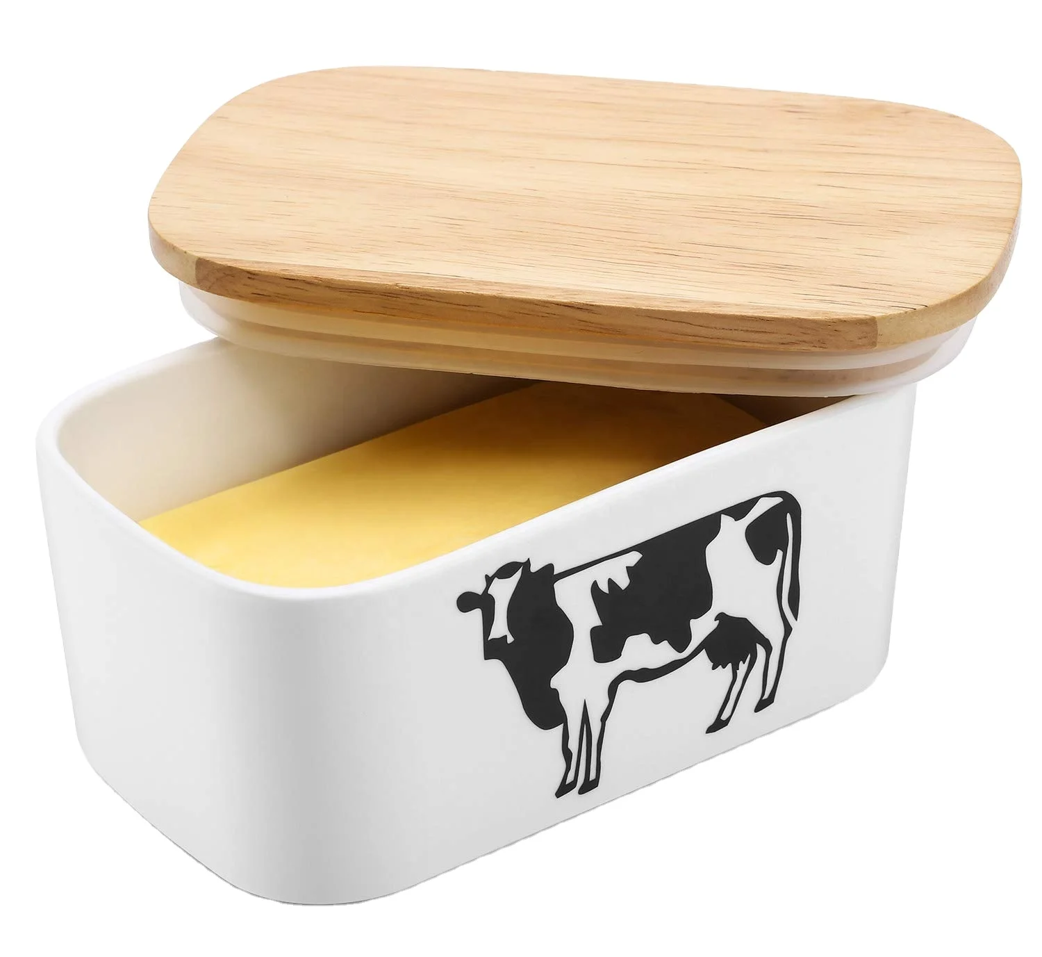 China Supplier Eco-Friendly Ceramic Butter Dish with Lid and Cover Home Kitchen Dinnerware New Goods Plate Dish details