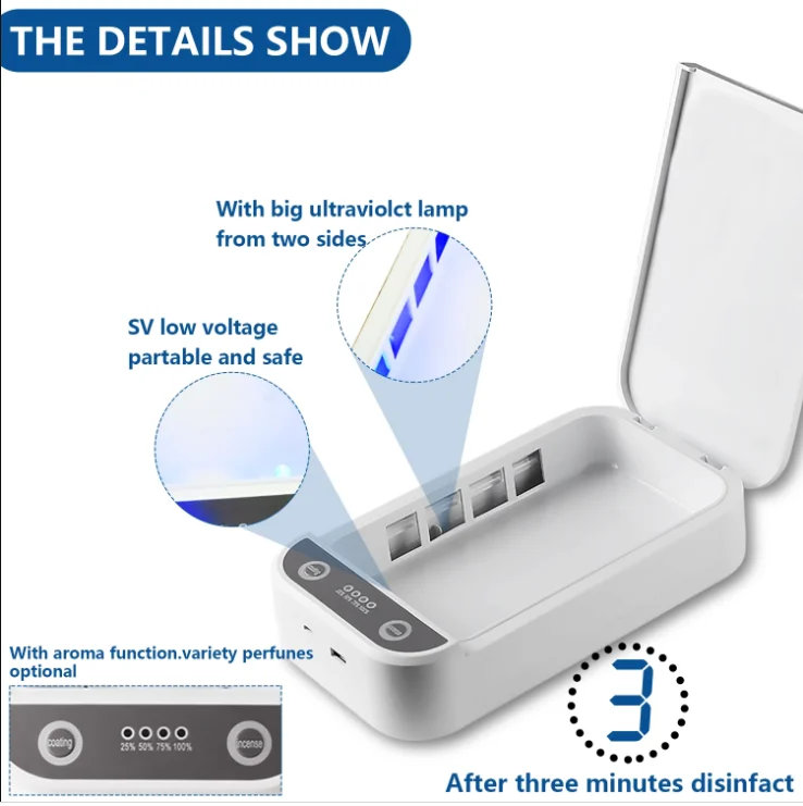 99% face mask mobile phone portable disinfection light uv sanitizer sterilizer box with wireless charger - ANKUX.COM