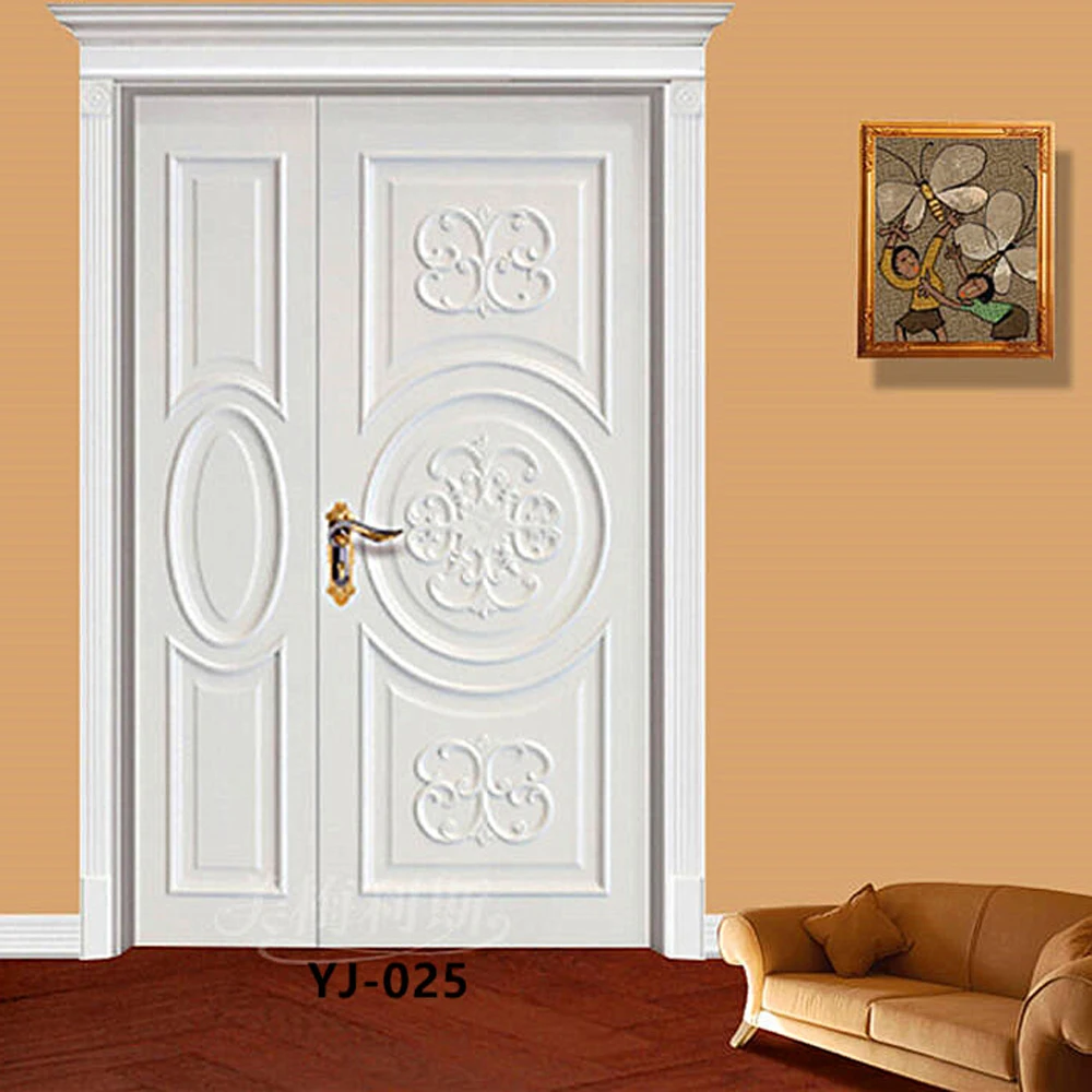 New design High quality main entrance double door solid oak wood for hotel and villa
