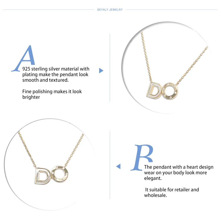 product-Custom Design Gold Chains Word DO Shape Charm Necklace Jewelry Wholesale-BEYALY-img