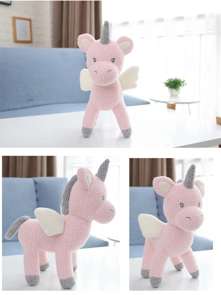 Customized Handmade Crochet Unicorn Stuffed Animal Knitting Toys