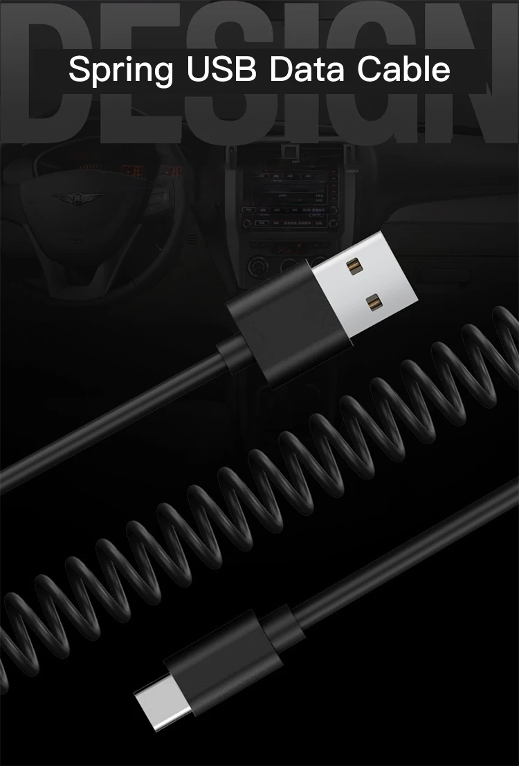 Factory Wholesales USB Type C Flexible Spiral Coil Spring Charging Data Sync Type C Spring Cable For Samsung - ANKUX.COM
