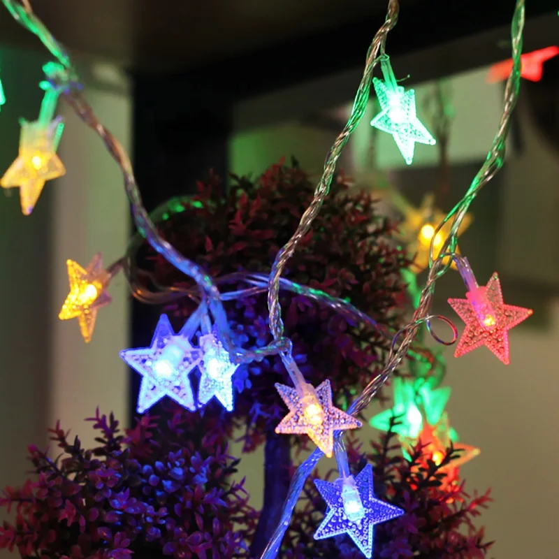 USB Operated Christmas String Lights 2.5M 20 LED Star Fairy Lights for Bedroom Garden Xmas Wedding Party Holiday Decoration